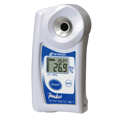 <p>   <strong>Réfractomètre numérique</strong><br>   Marque : ATAGO <br>   Type : PAL-1 <br>   Mesure Brix : 0,0 à 53,0 % </p>